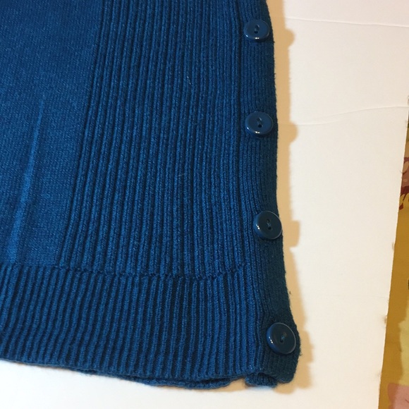 Ann Taylor Factory Blue Cotton Blend Ribbed Sweater Size Large - Picture 6 of 12